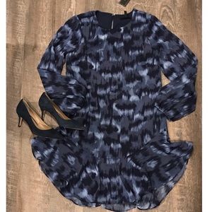 NWT BCBGMaxAzria Blue Long Sleeve Shift Dress